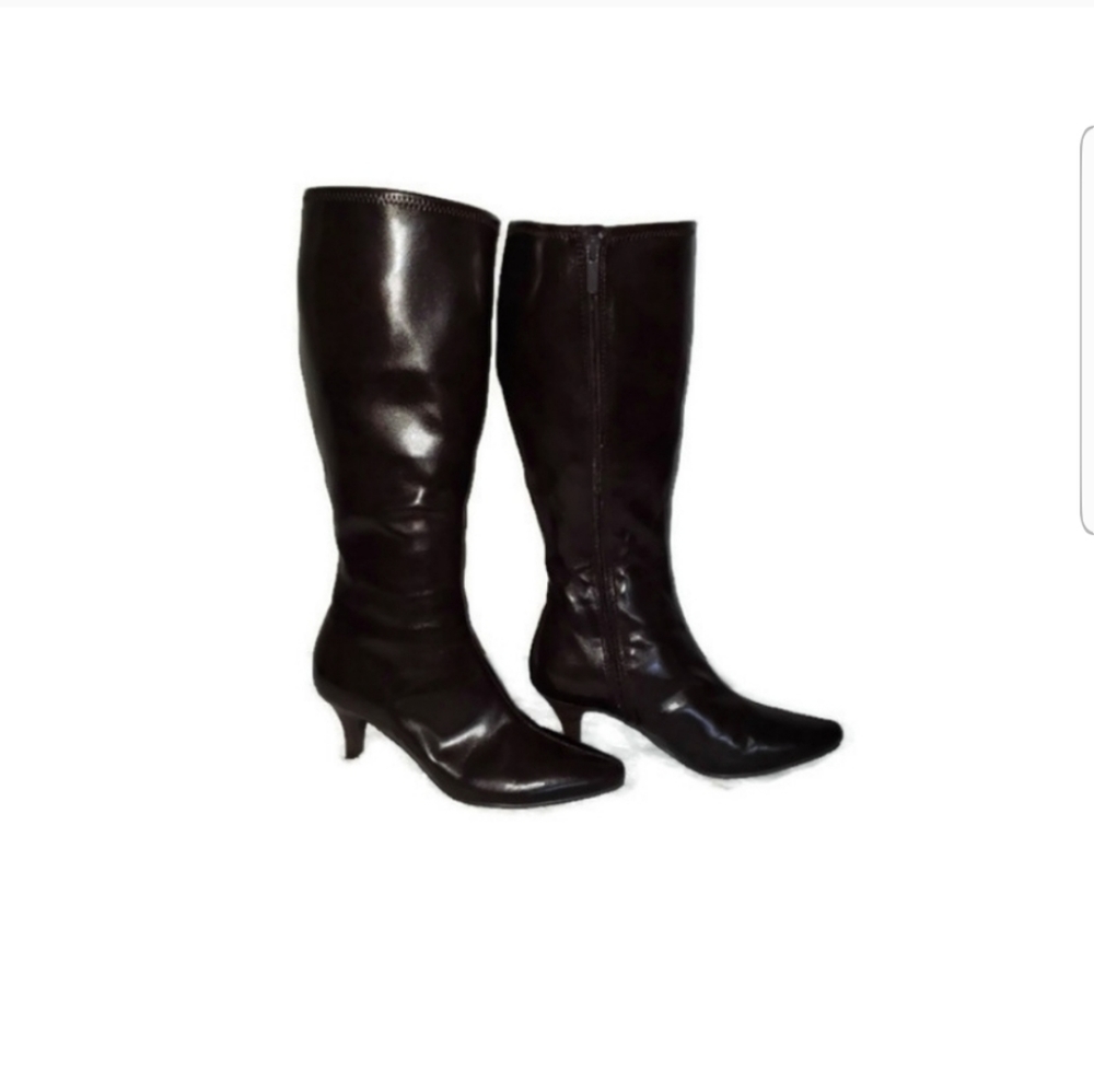 Stretch Bown Boots  Knee-high, Size 6.5